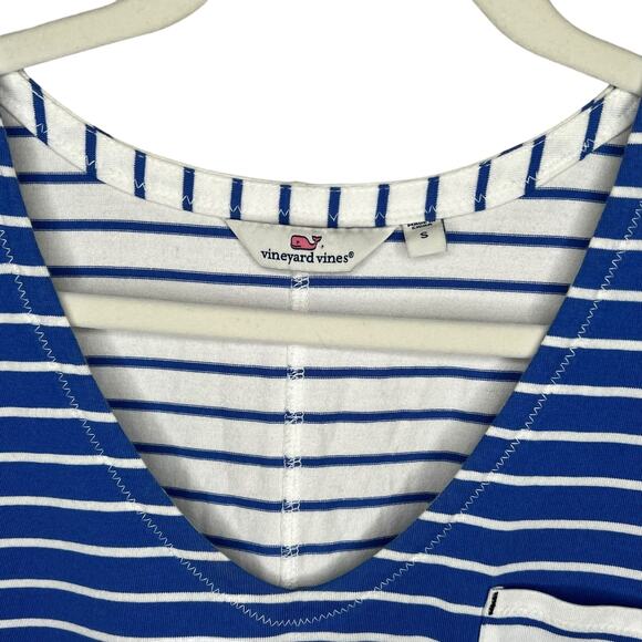 Vineyard Vines Cotton V - Neck Mixed Stripe Dress Size Small - Picture 3 of 5